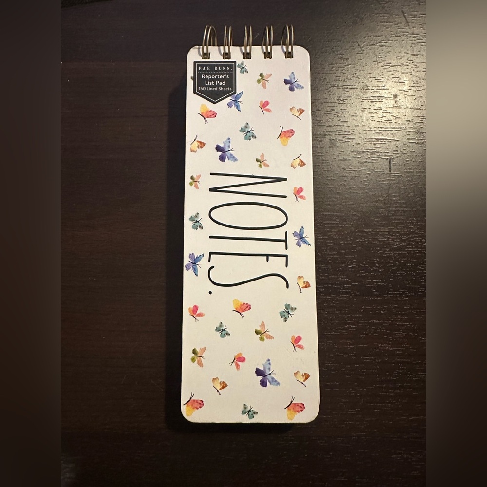 RAE DUNN Butterfly Print “Notes” Notepad